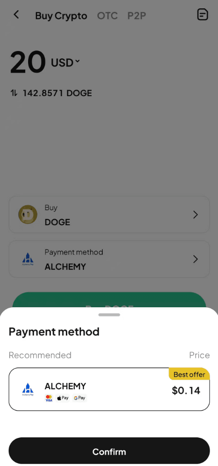 Step3: How to Buy DOGE via WEEX OTC?  APP Version